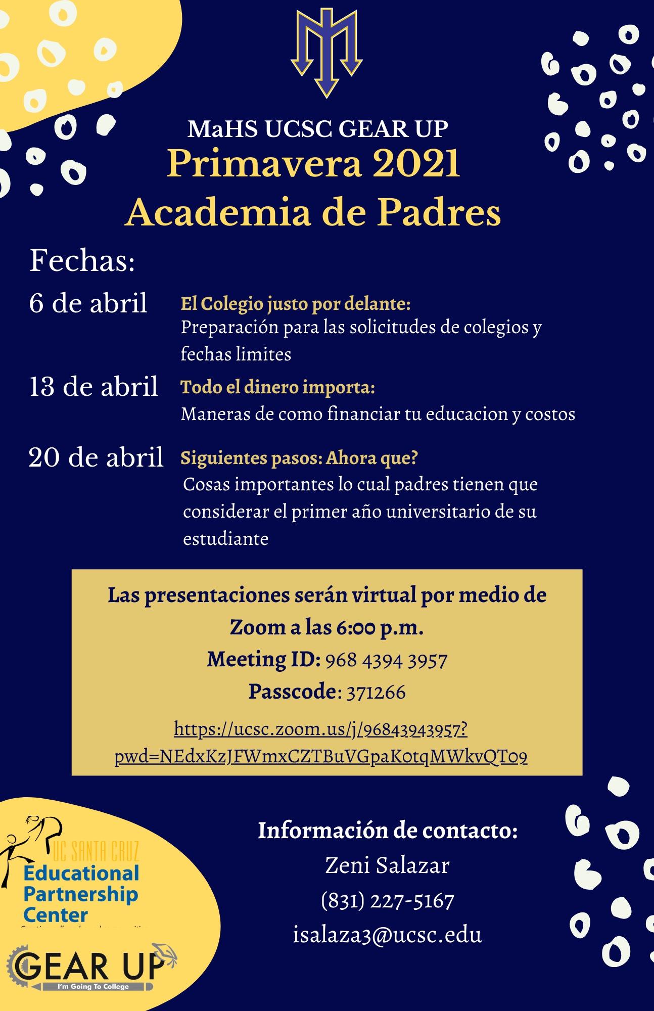 Parent Academy Workshop in Spanish
