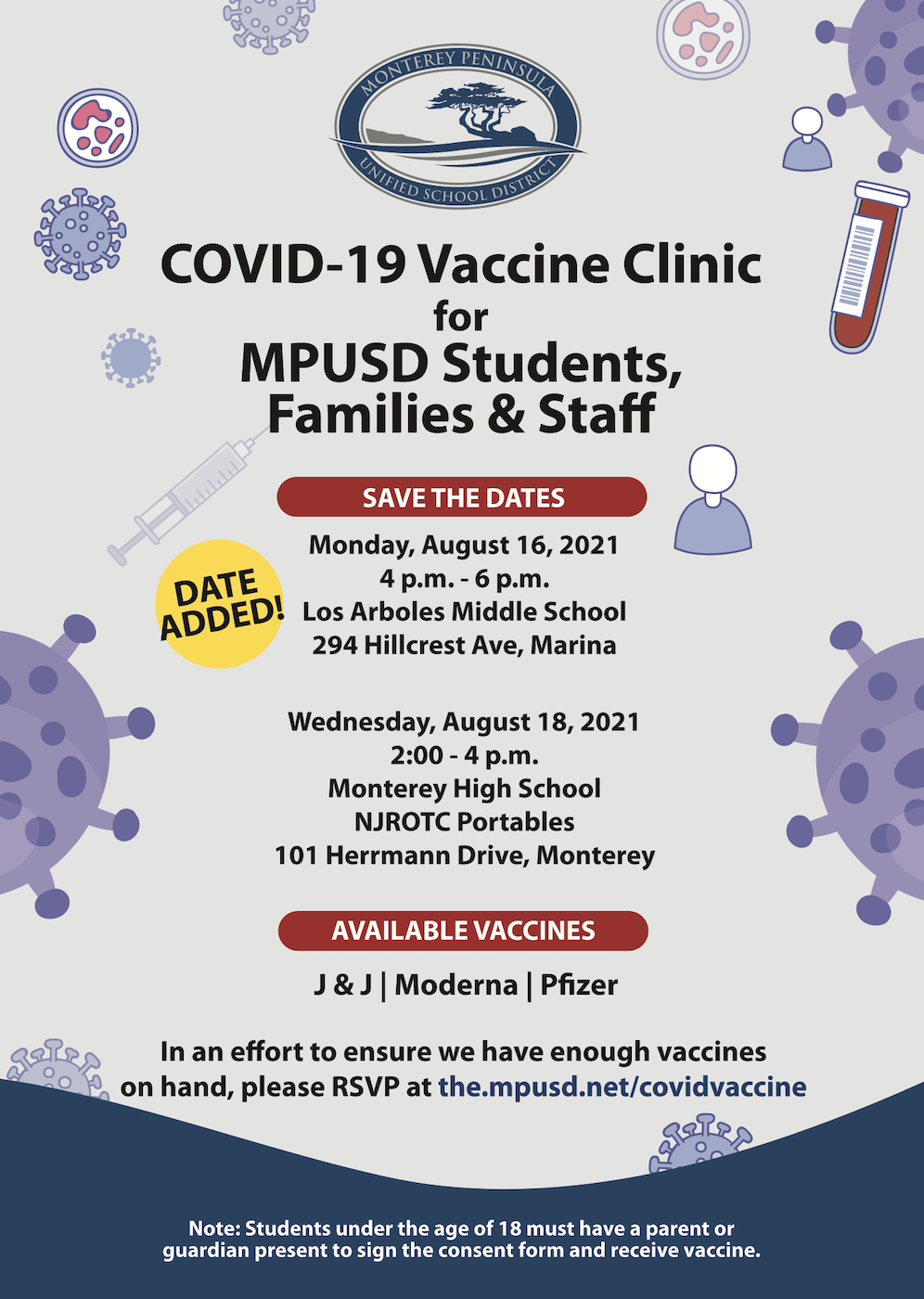 COVID VACCINATION TIME & PLACES