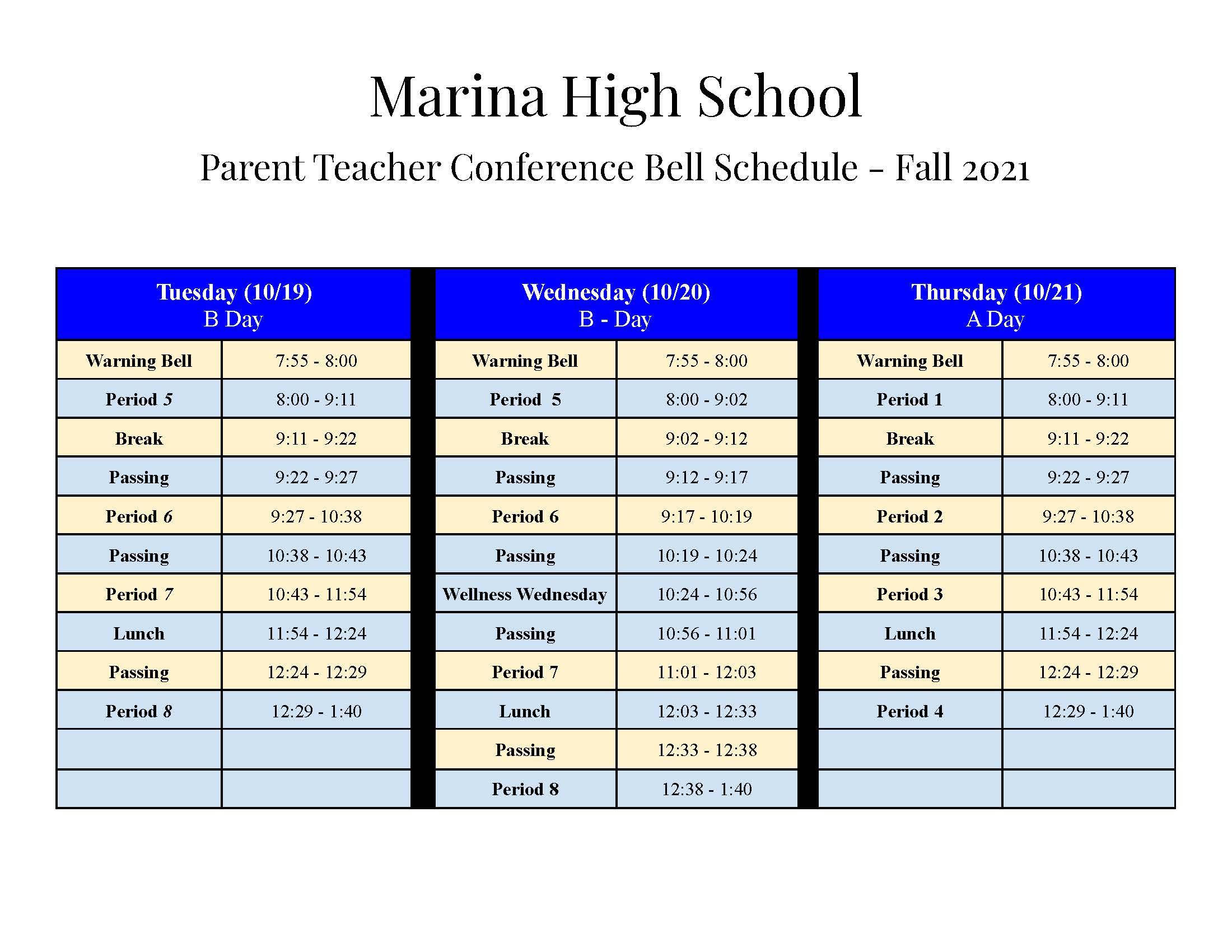 October Conferences Schedule